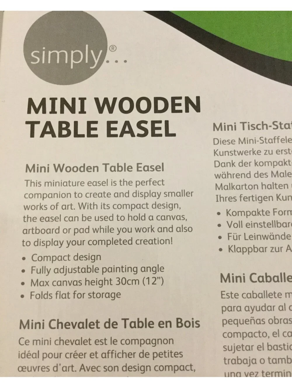 Mini Wood Table Easel DIY Ars & Craft Painting Canvas Travel En Plein Air Artist